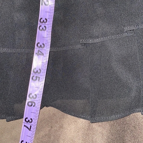 Luxury thin straps layered chiffon black fit and flare dress Sz  4 - Picture 6 of 10